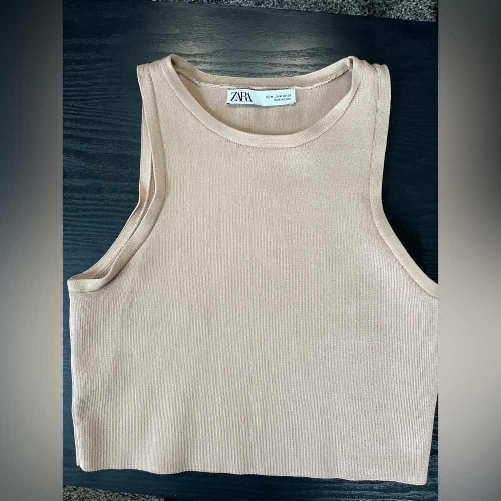 Zara Knit Cropped Tank Top Size Medium - Picture 3 of 5